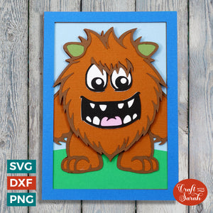 Monster Card SVG | Layered Halloween Monster Greetings Card
