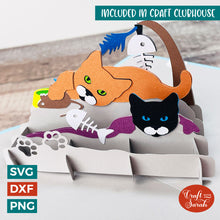 Load image into Gallery viewer, Cats Popout Card SVG Cut File
