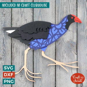 Pukeko SVG | 3D Layered Swamp Hen Cutting File