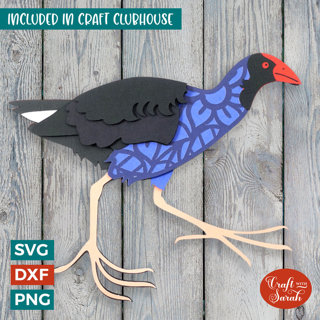 Pukeko SVG | 3D Layered Swamp Hen Cutting File