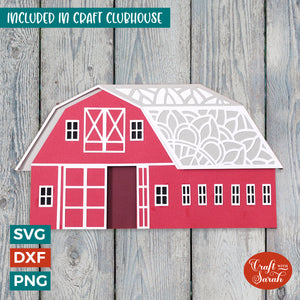 Red Barn SVG | 3D Layered Farm Cutting File