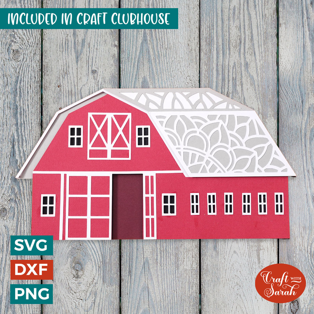 Red Barn SVG | 3D Layered Farm Cutting File