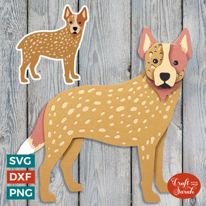 Red Heeler SVG | Layered Red Heeler 3D Cutting File