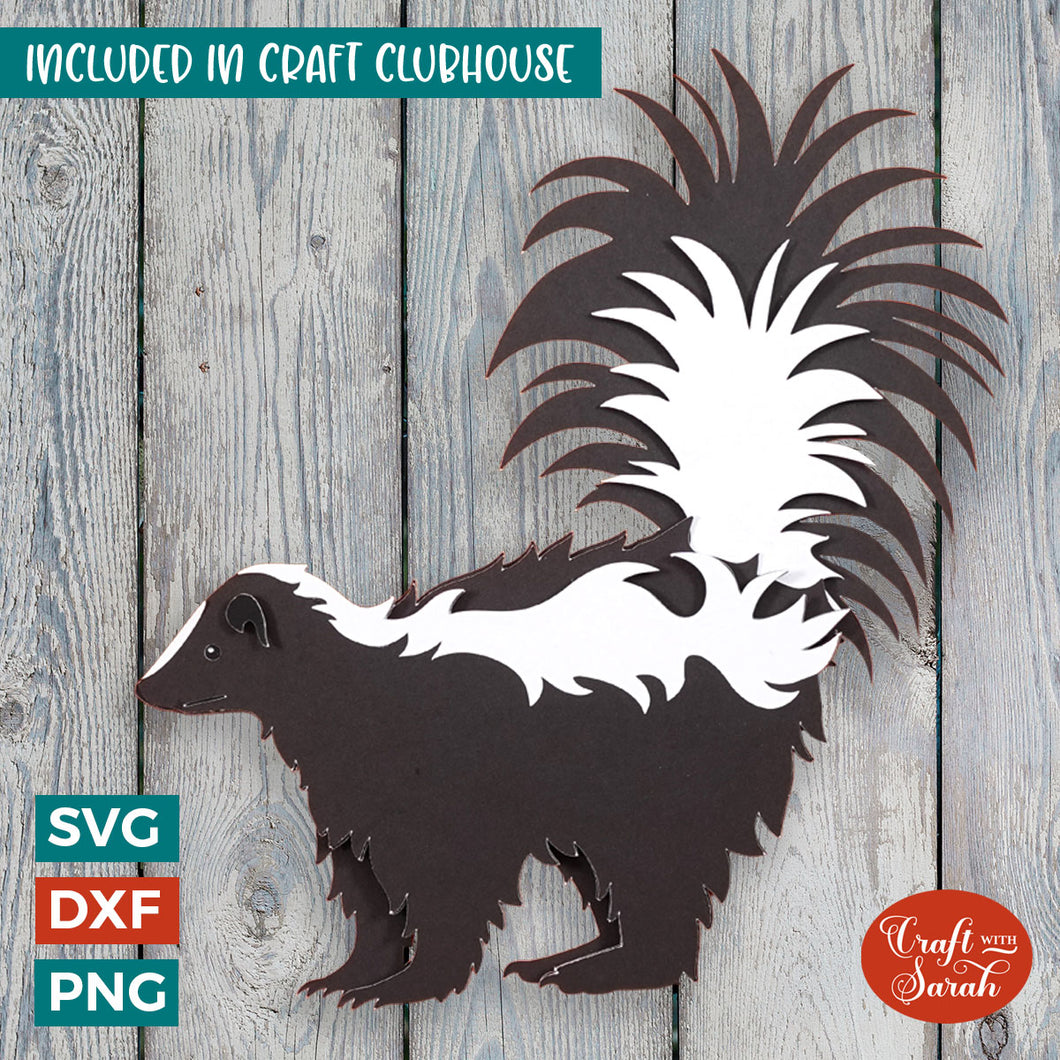 Skunk SVG | Layered Wild Skunk Cutting File