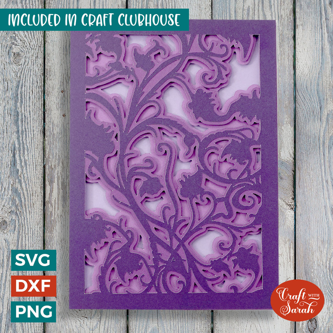 Spooky Vines Card SVG | Layered Halloween Vines Greetings Card