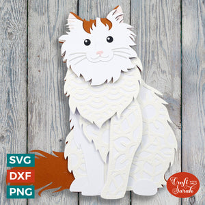 Turkish Van Cat SVG | Turkish Van Cat Layered Design Cutting File