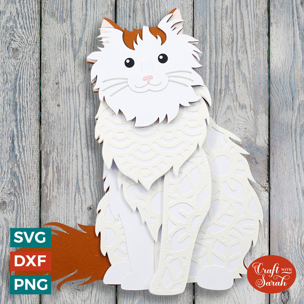 Turkish Van Cat SVG | Turkish Van Cat Layered Design Cutting File