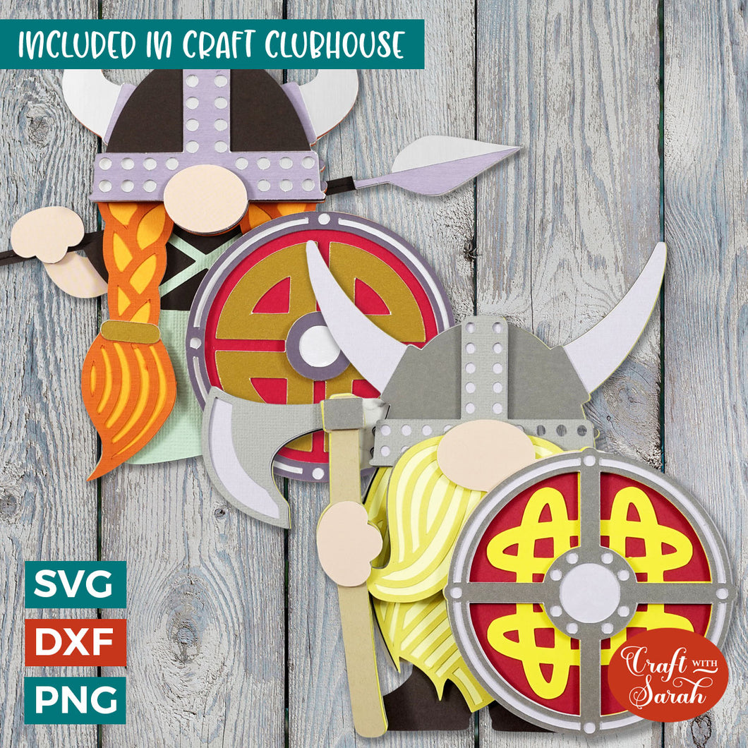 3D Viking Gnomes | Layered Viking Gnome Pair SVGs