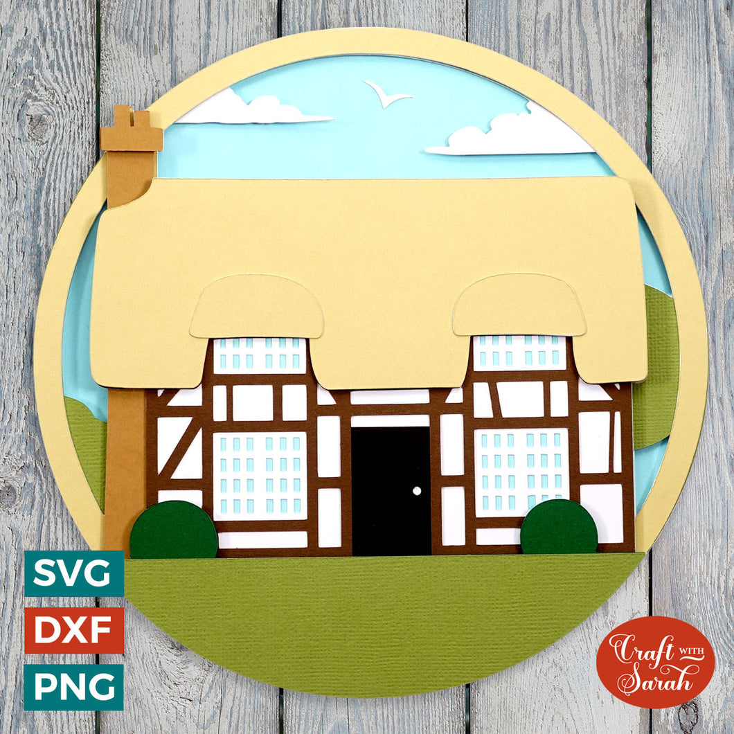 English Cottage SVG | Layered Rural English Cottage Cutting File