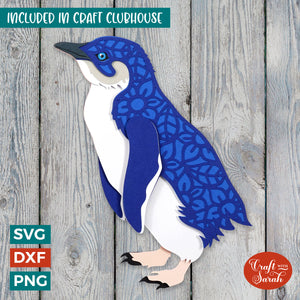 Fairy Penguin SVG | Layered Little Blue Penguin Cutting File