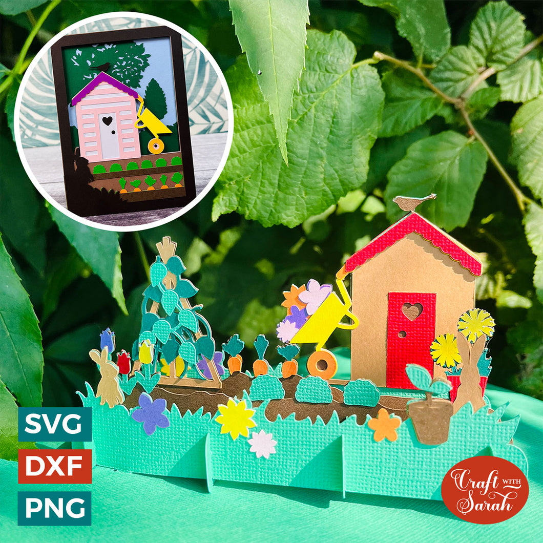 Allotment Popout Card SVG | Gardening Greetings Card Cut Files