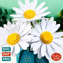 Load image into Gallery viewer, 3D Daisy Flower SVG  | Realistic Layered Daisy Cutting File
