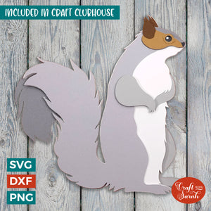 Grey Squirrel SVG | Layered Squirrel Cutting File