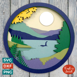Loch Ness Monster SVG | Layered Scottish Mythical Creature Cutting File