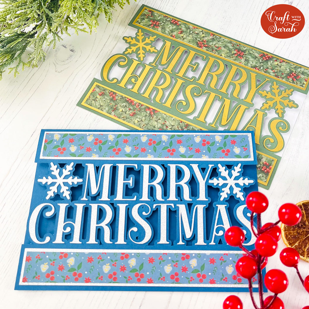Merry Christmas Card SVG | Festive Christmas Greetings Card Cutting File