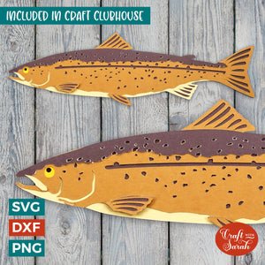 Salmon SVG | Layered Salmon Fish Cutting File