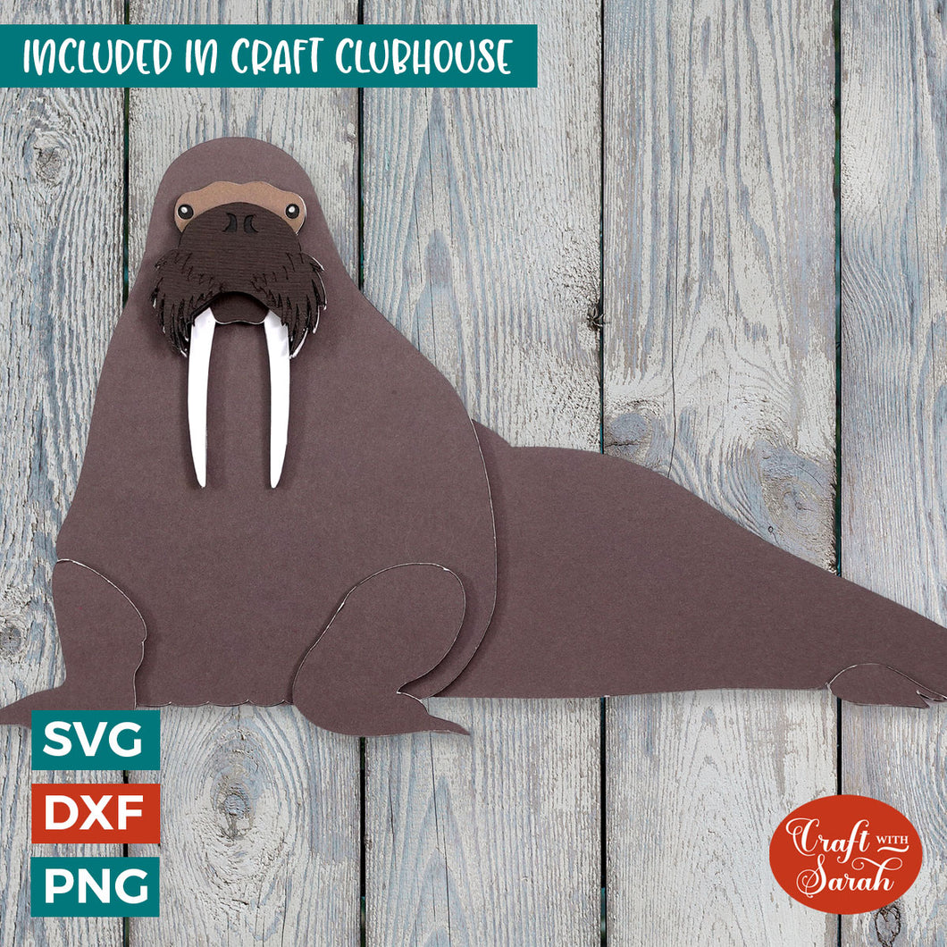 Walrus SVG | Layered Walrus Cutting File
