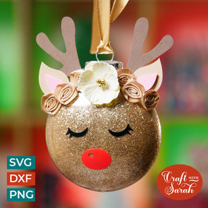 Reindeer Face Cutting File for Glitter Ornaments