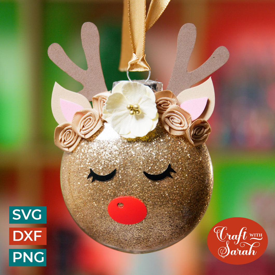 Reindeer Face Cutting File for Glitter Ornaments