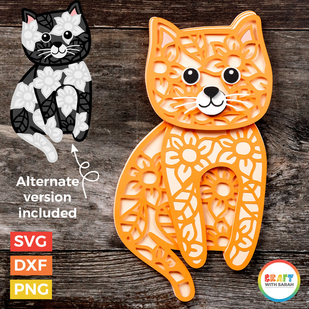 Cat Layered SVG | Layered Shorthaired Cat Cutting File