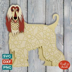 Afghan Hound SVG | Layered Afghan Hound Dog Cutting File