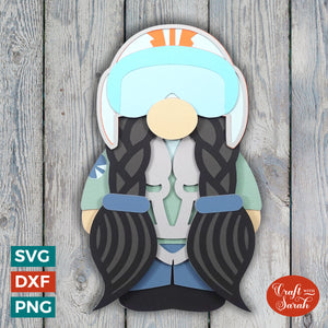 Airforce Pilot Gnome SVG | Female Airforce Pilot Gnome Cut File