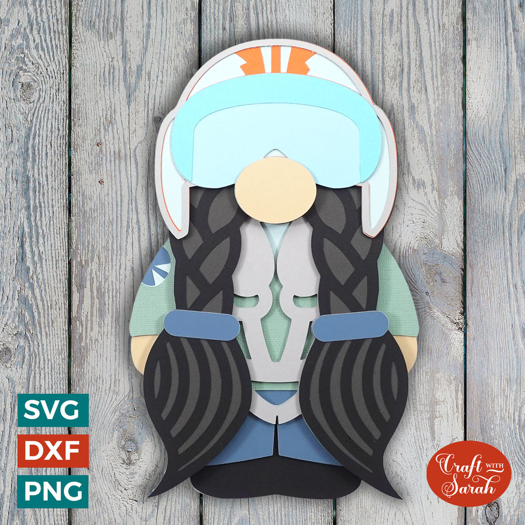 Airforce Pilot Gnome SVG | Female Airforce Pilot Gnome Cut File