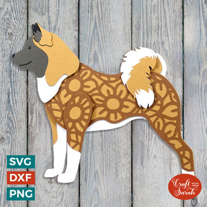 Akita SVG | Layered Akita Cutting File