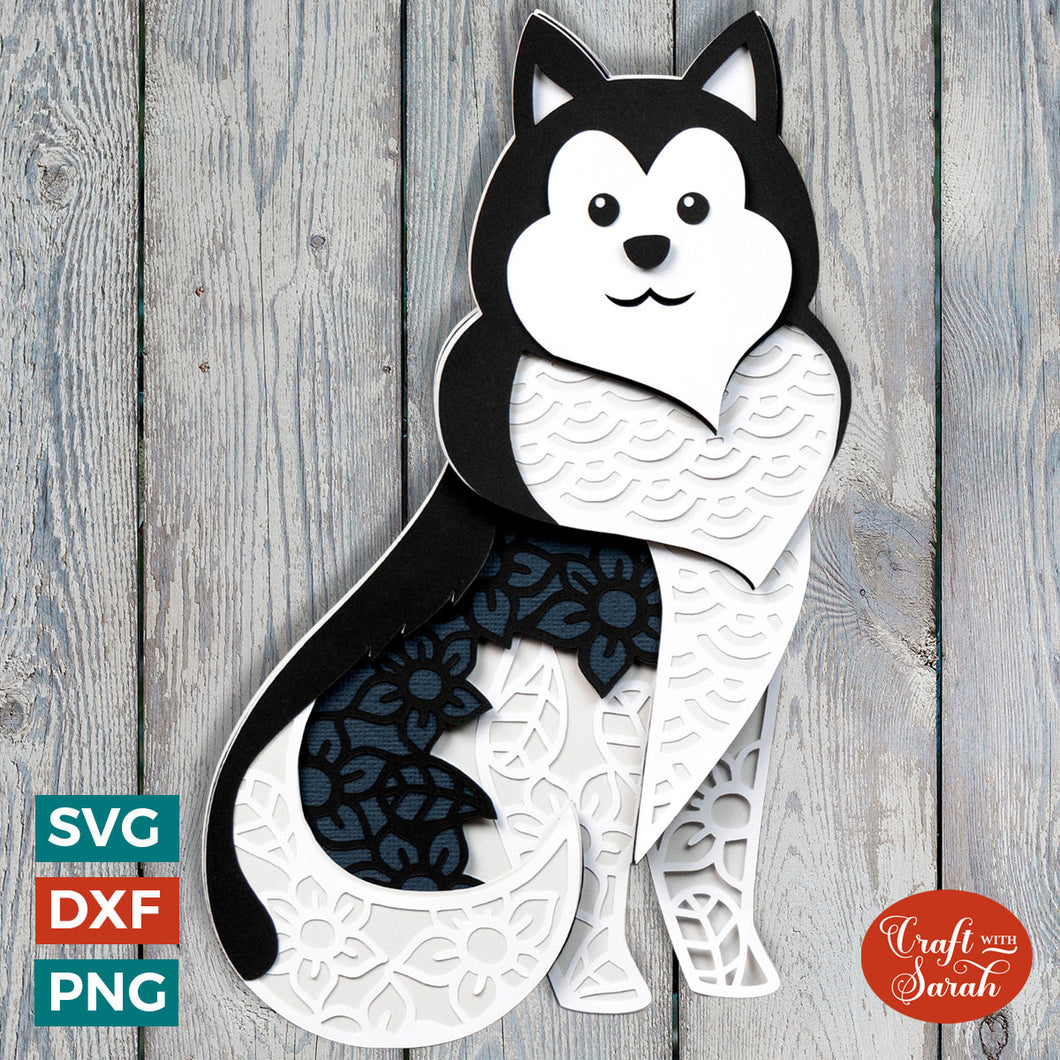 Alaskan Malamute SVG (Sitting) | Layered Malamute Dog Cutting File
