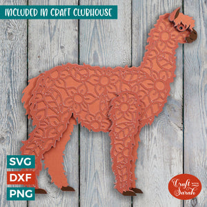 Alpaca SVG | Layered Alpaca or Llama Cutting File