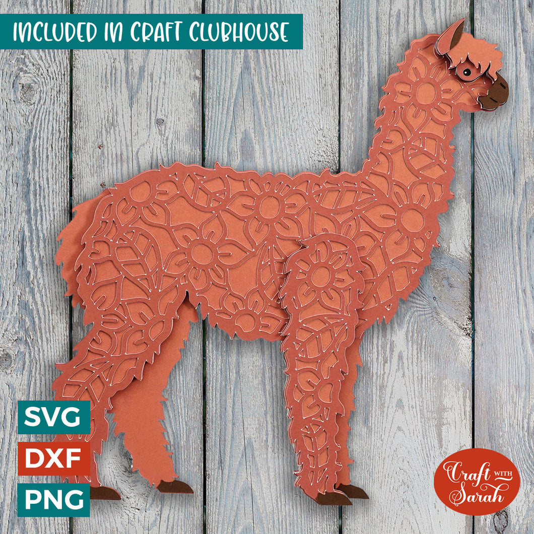 Alpaca SVG | Layered Alpaca or Llama Cutting File
