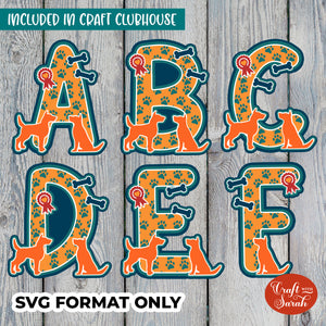 Dogs Layered Alphabet | A-Z & 0-9 Alphabet SVGs