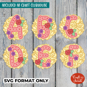 Flowers Layered Alphabet | A-Z & 0-9 Alphabet SVGs