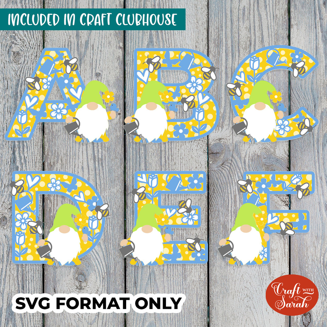 Gnomes Layered Alphabet | A-Z & 0-9 Alphabet SVGs