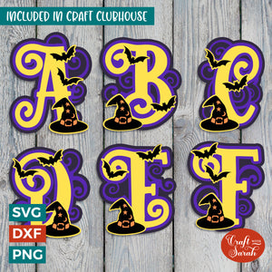 Halloween Layered Alphabet | A-Z & 0-9 Alphabet SVGs