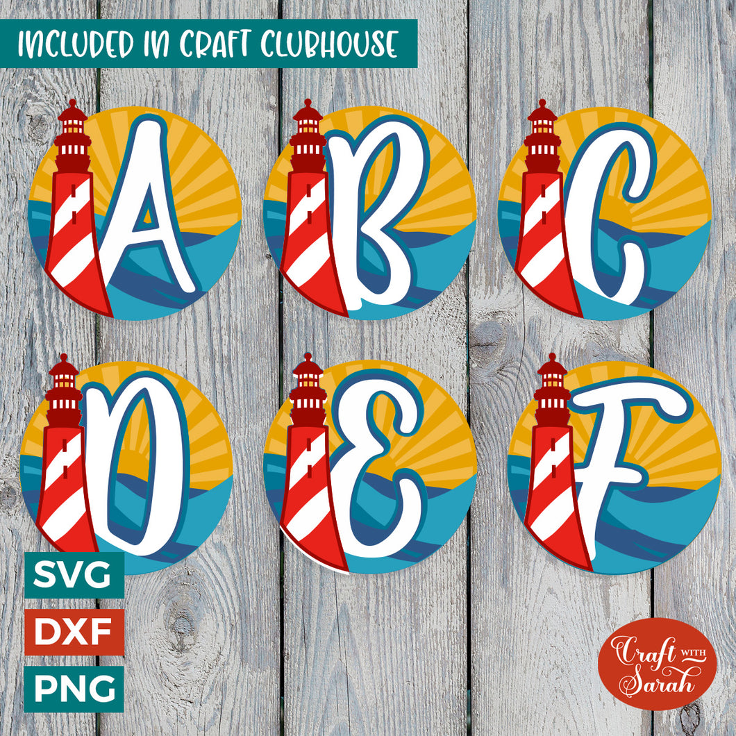 Lighthouse Layered Alphabet | A-Z & 0-9 Alphabet SVGs