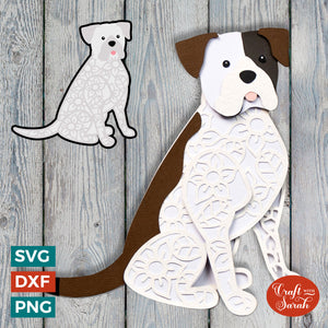 American Bulldog SVG | Layered American Bulldog Cutting File