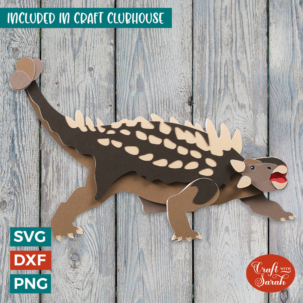Ankylosaurus SVG | Layered Ankylosaurus Dinosaur Cutting File