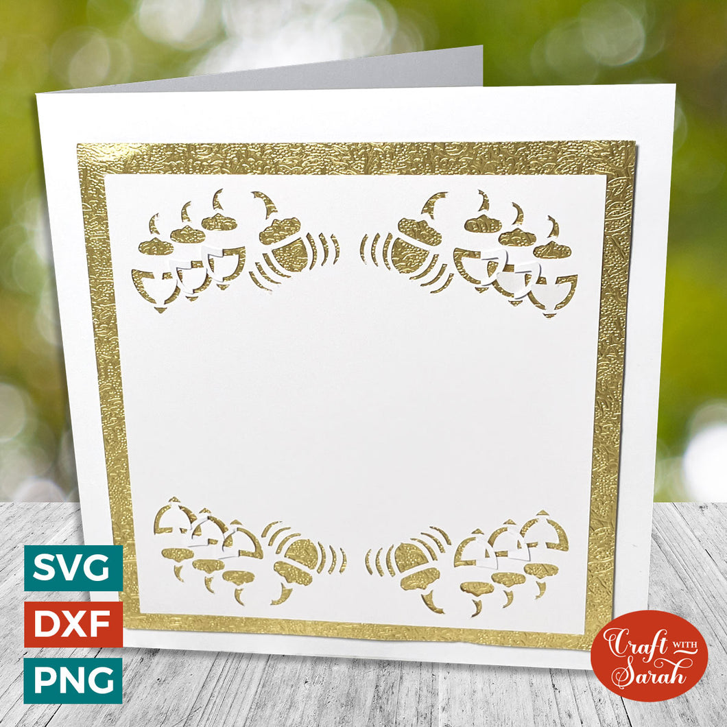Acorn Border Cut & Tuck Card SVG | Cut & Tuck Greetings Card 12