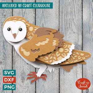 Barn Owl SVG | Layered Barn Owl Cutting File