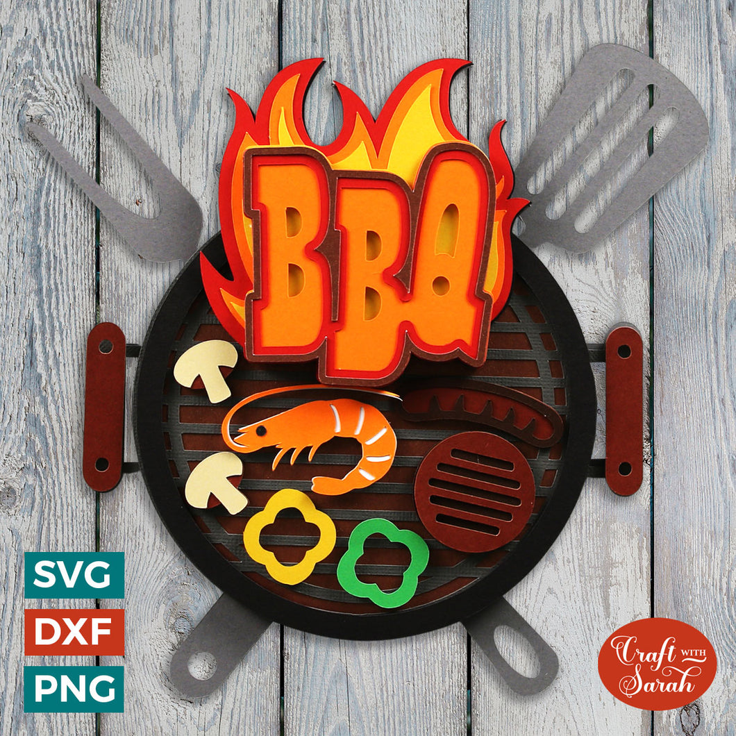 BBQ Grill SVG | Layered Grill Cut File for Summer