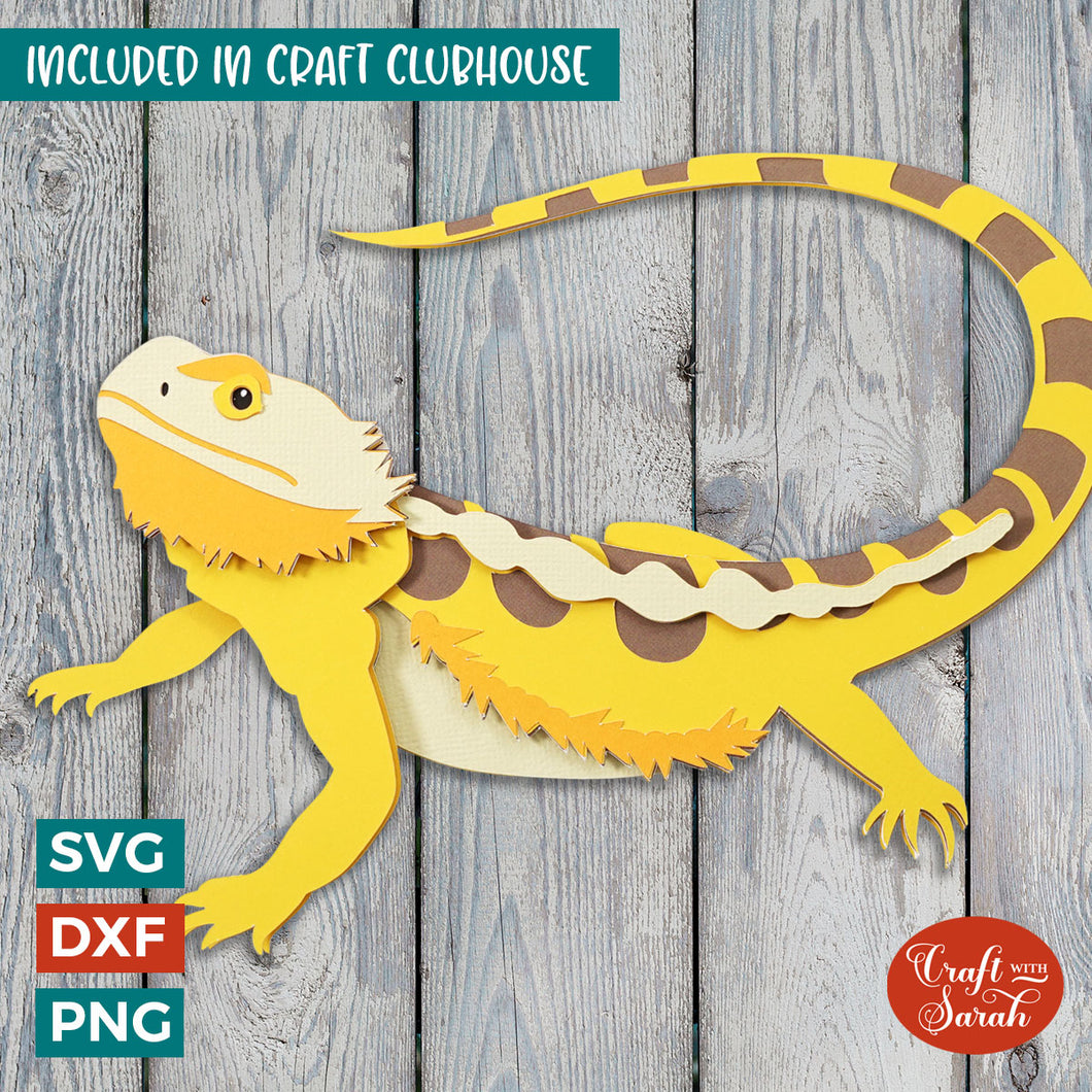 Bearded Dragon SVG | 3D Layered Bearded Dragon Animal SVG
