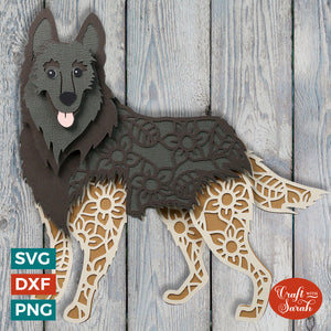 Belgian Tervuren SVG | Layered Belgian Tervuren Dog Cutting File