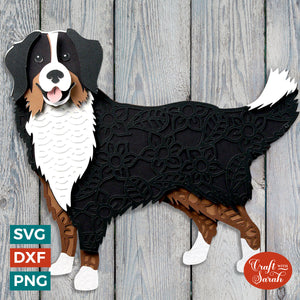 Bernese Mountain Dog SVG | Layered Bernese Mountain Dog Cutting File