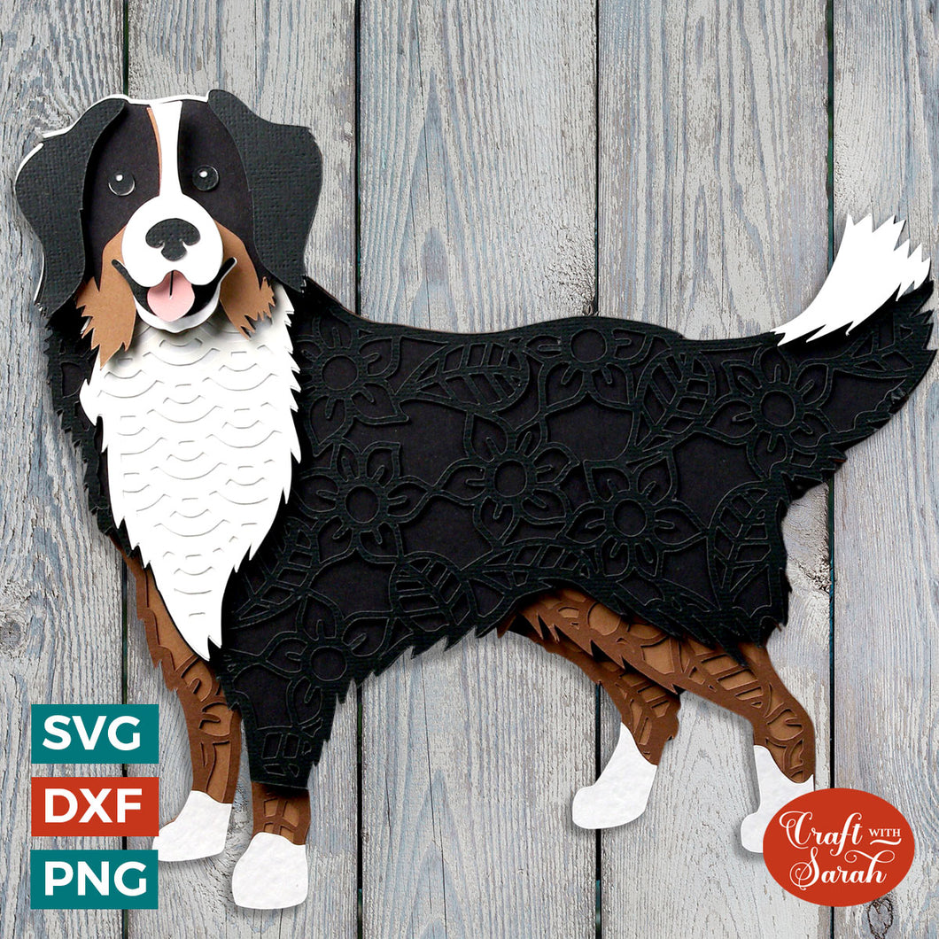 Bernese Mountain Dog SVG | Layered Bernese Mountain Dog Cutting File