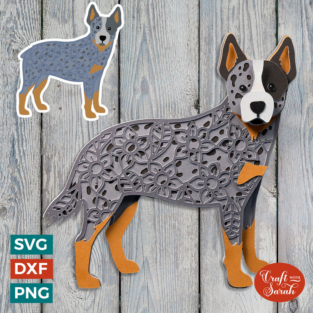 Australian Cattle Dog SVG | Layered Blue Heeler Cutting File