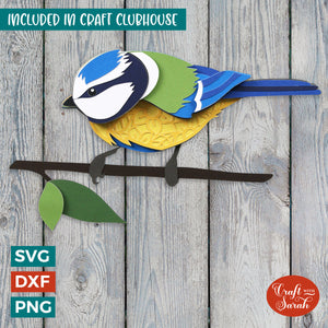 Blue Tit SVG | Layered British Bluetit Bird Cutting File