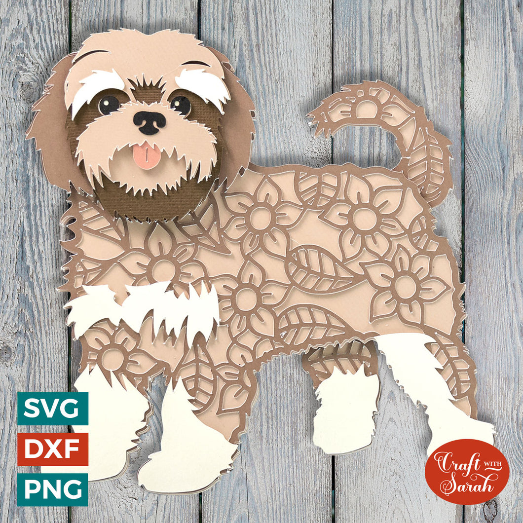Bolonka Zvetna SVG | Layered Russian Tsvetnaya Bolonka Cutting File