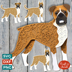 Boxer Dog SVG | Layered Boxer Dog Cutting File