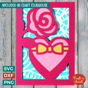 Box of Chocolates & Rose Greetings Card Cut File